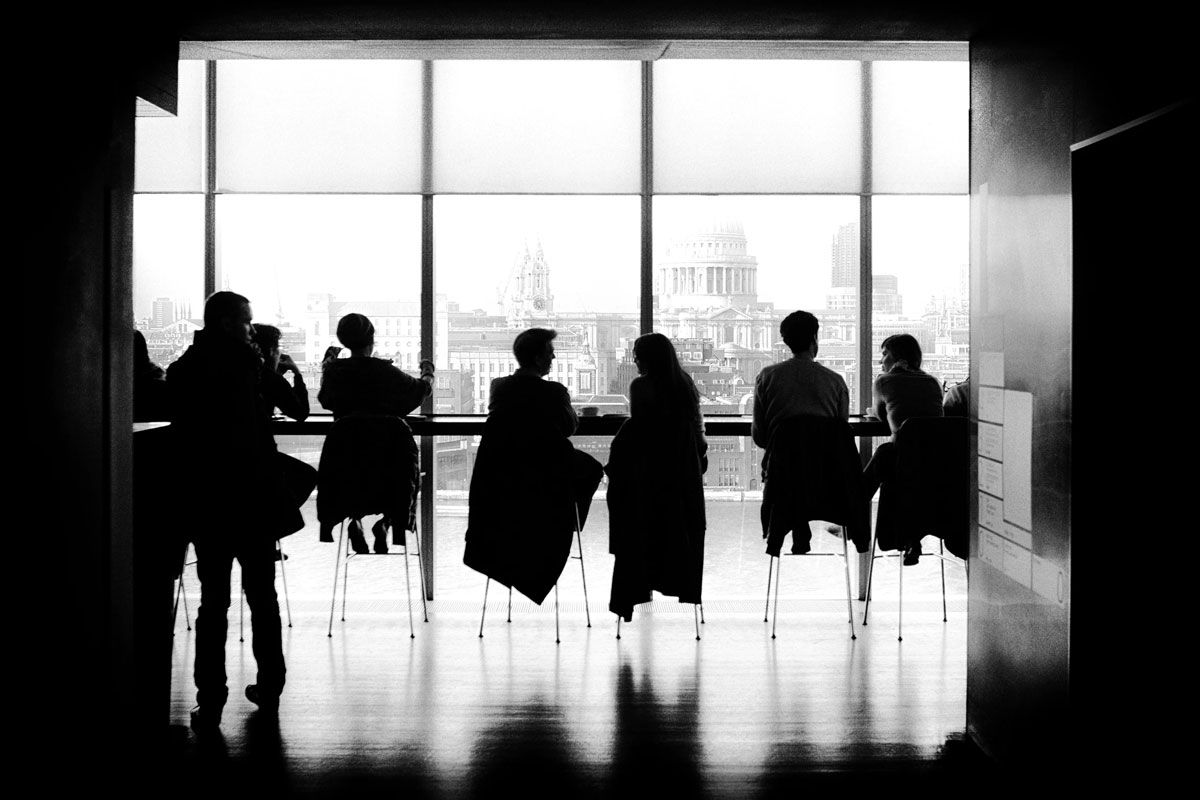 Young professionals collaborating in a workplace